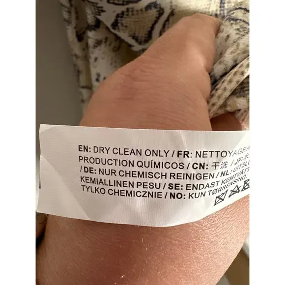 J.O.A. Breeana Beige Snake Print Satin Cowl Neck Slip Dress Womens Size XS - Picture 9 of 9